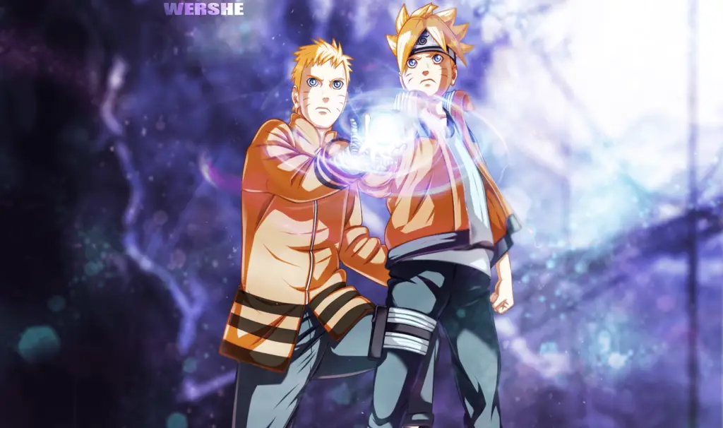 Gambar Boruto dan Naruto bersama