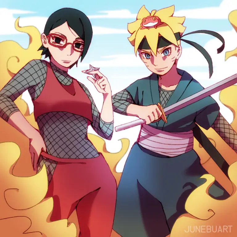 Boruto dan Sarada dalam Naruto Gaiden chapter 1