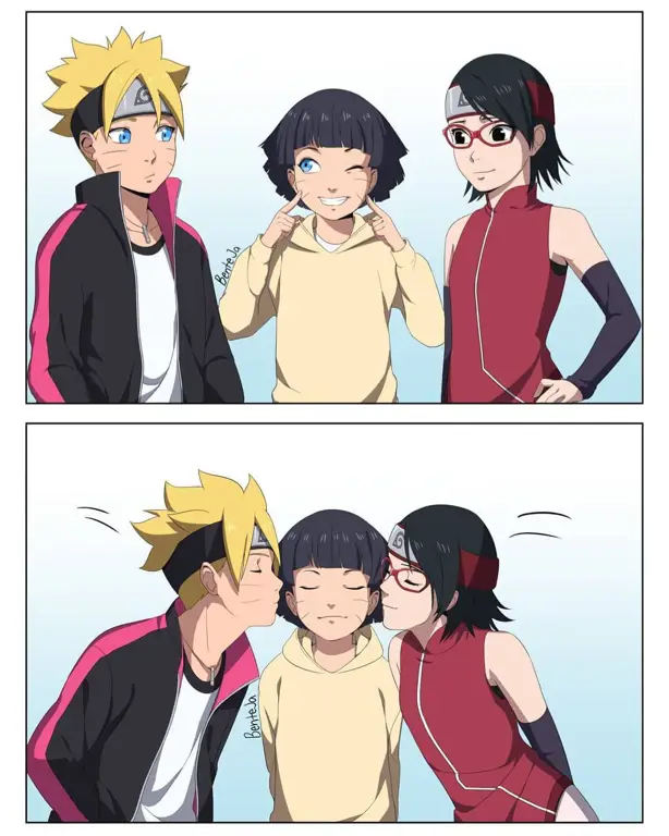 Gambar fan art Boruto dan Sarada