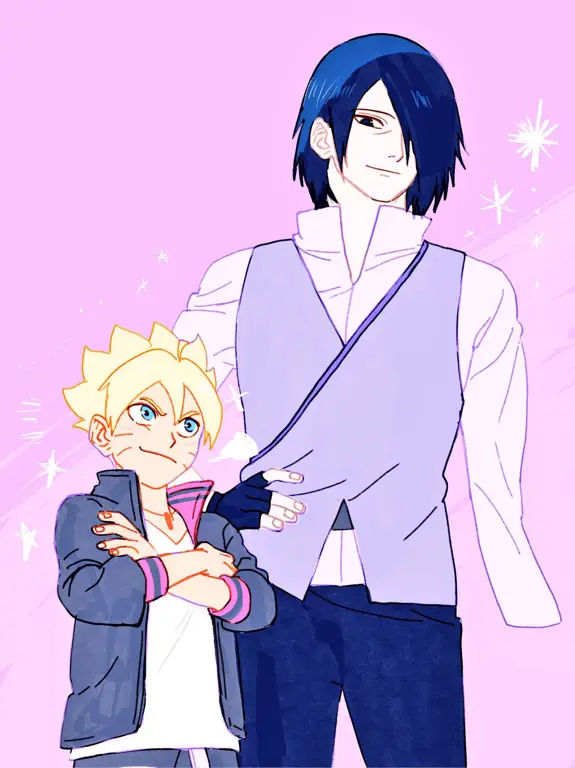 Boruto dan Sasuke berlatih bersama