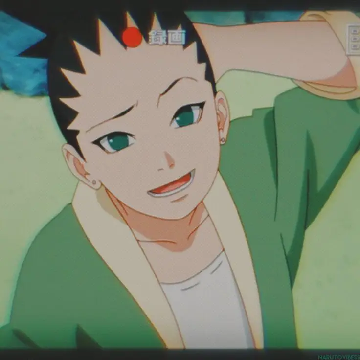 Boruto tersenyum bersama teman-temannya