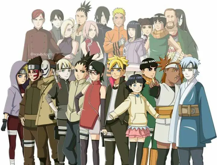 Gambar Boruto Uzumaki bersama teman-temannya