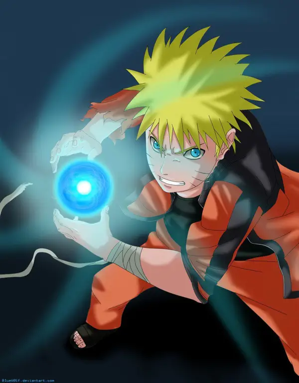 Boruto menggunakan rasengan