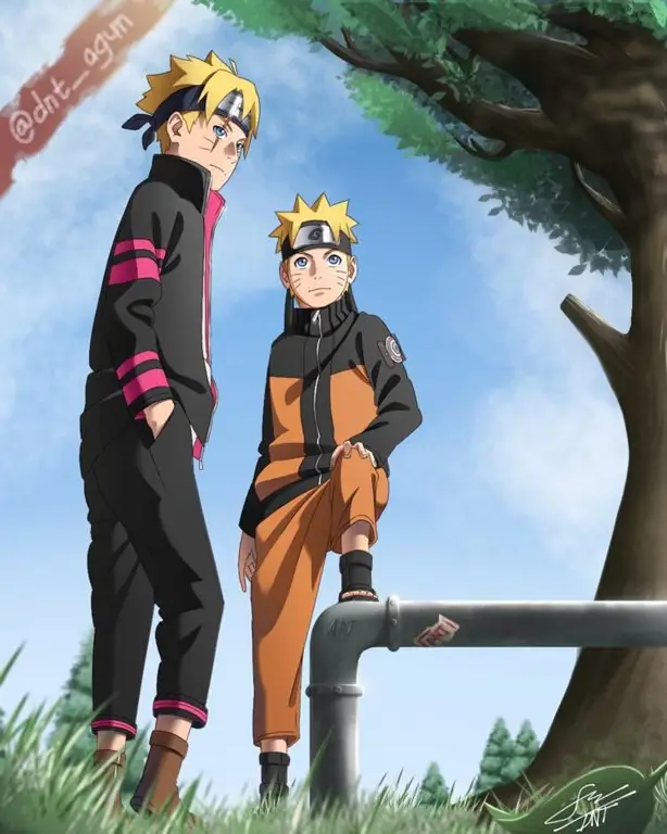 Gambar karakter Boruto dengan gaya minimalis