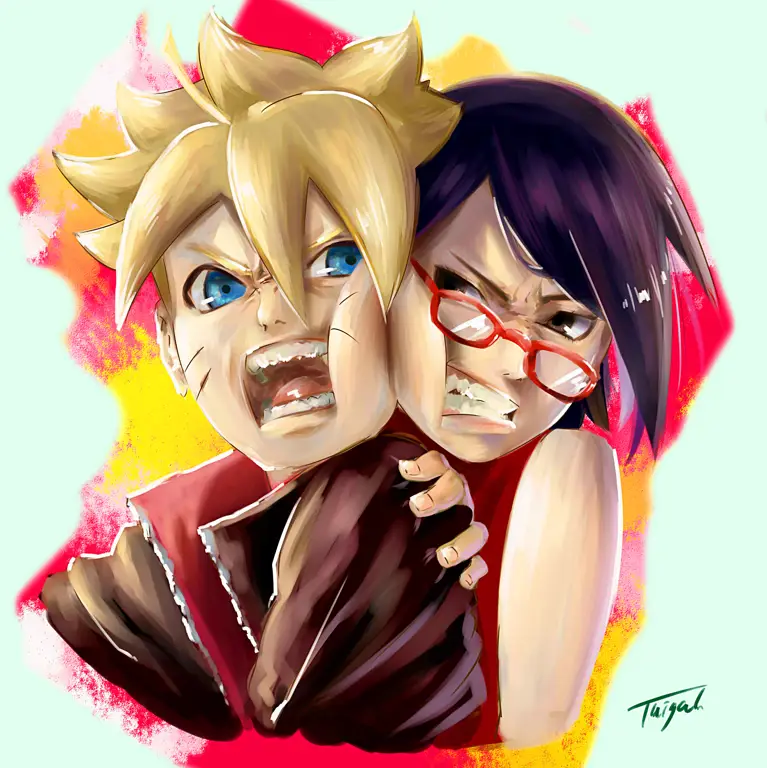 Gambar fanart Boruto Uzumaki yang tampan