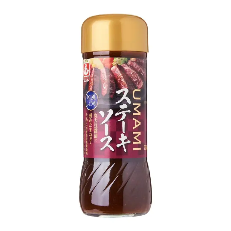 Botol shoyu dengan label Jepang