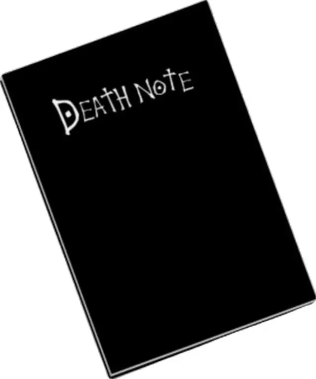 Gambar buku catatan Death Note dari dekat