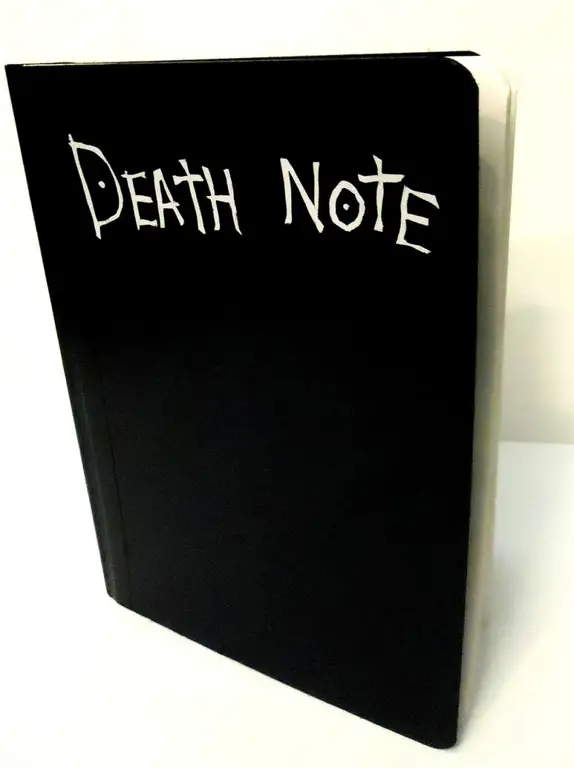 Gambar buku catatan Death Note yang mendetail