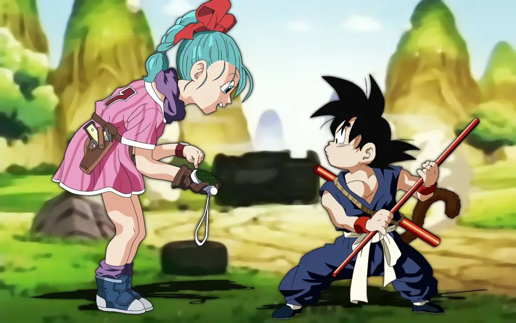 Gambar Bulma dan Goku bersama