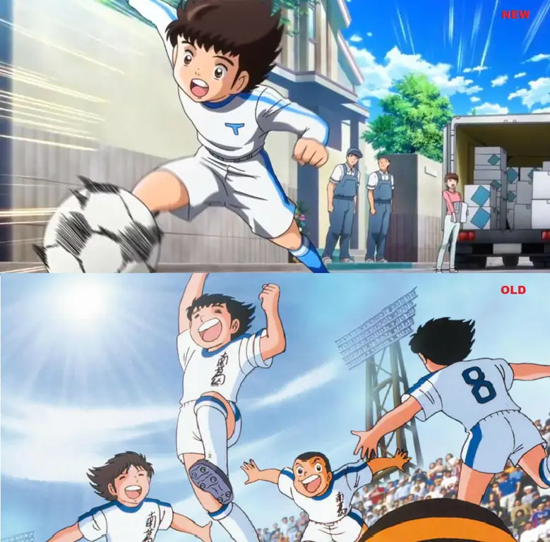 Gambar cuplikan anime Captain Tsubasa original