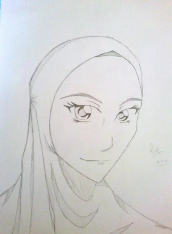 Tutorial menggambar gadis anime berhijab