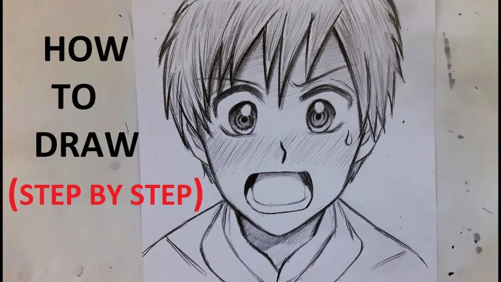 Tutorial menggambar ekspresi wajah terkejut anime