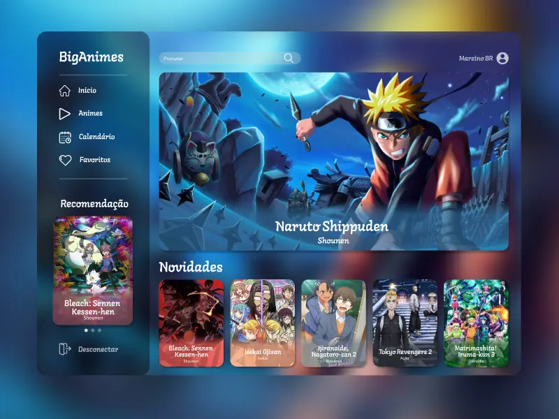 Antarmuka situs streaming anime