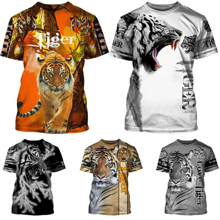 Kaos dengan motif harimau