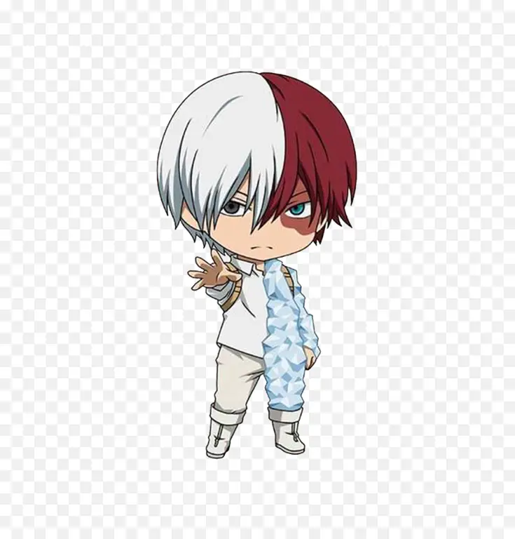 Gambar Shoto Todoroki bergaya chibi yang menggemaskan