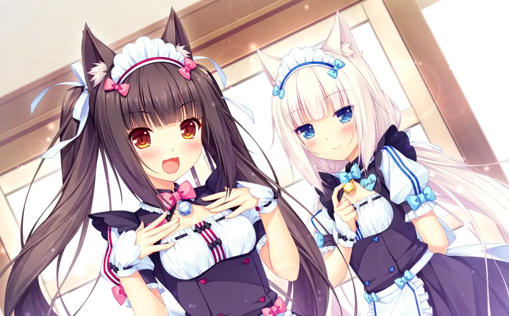 Chocola dan Vanilla, dua karakter populer dari Nekopara