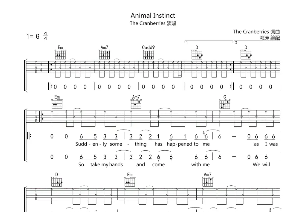 Gambar Chord Cranberries Animal Instinct