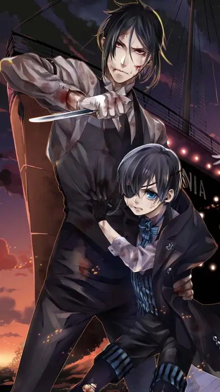 Ciel dan Sebastian dalam situasi menegangkan di Black Butler Chapter 134