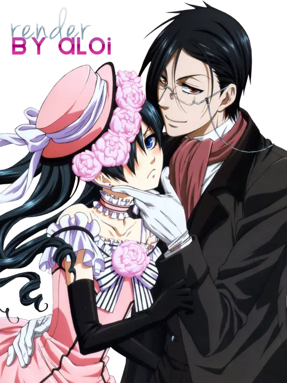 Ciel Phantomhive dan Sebastian Michaelis dalam Kuroshitsuji Season 1