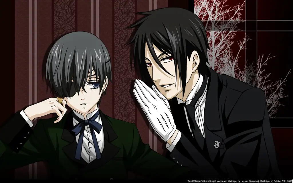 Gambar Ciel Phantomhive dan Sebastian Michaelis dari anime Kuroshitsuji