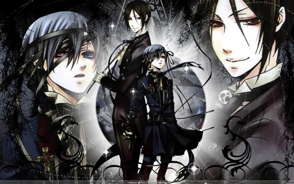 Gambar Ciel Phantomhive dan Sebastian Michaelis dari anime Kuroshitsuji