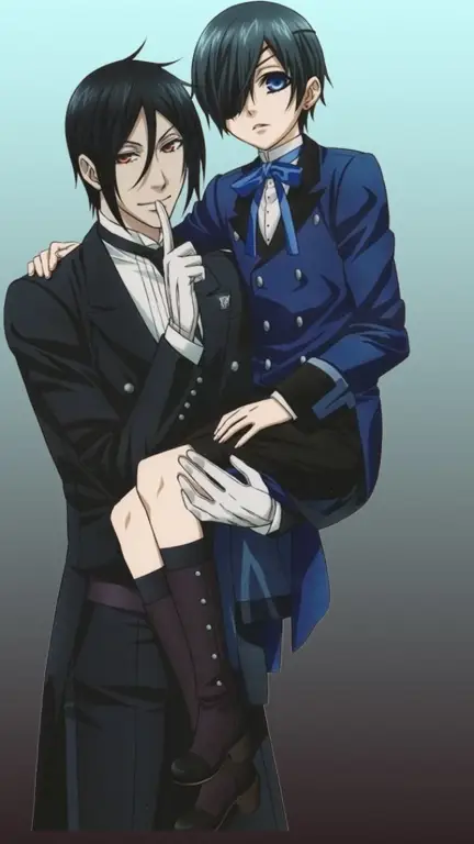 Ciel Phantomhive dan Sebastian Michaelis dalam anime Black Butler