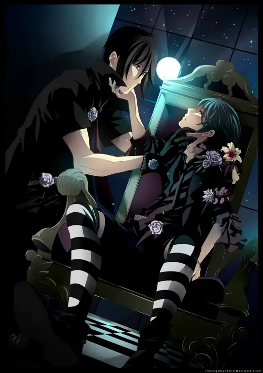 Ciel Phantomhive dan Sebastian Michaelis dalam komik Black Butler