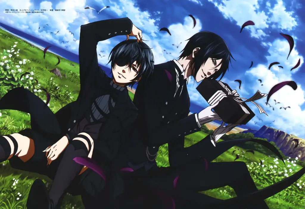 Ciel Phantomhive dan Sebastian Michaelis, karakter utama dalam manga Kuroshitsuji