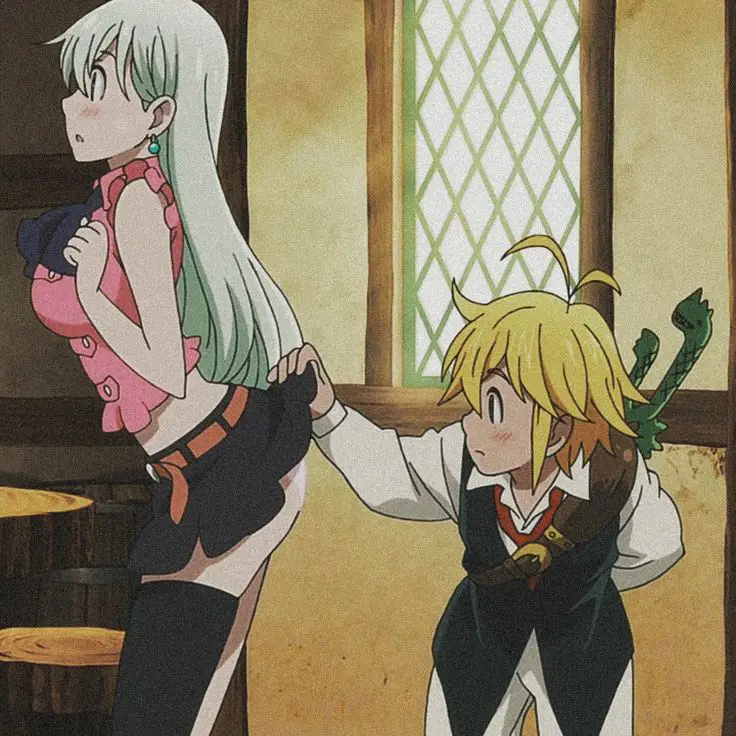 Gambar Meliodas dan Elizabeth bersama