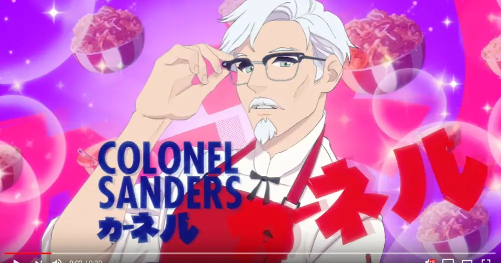 Colonel Sanders dalam gaya anime