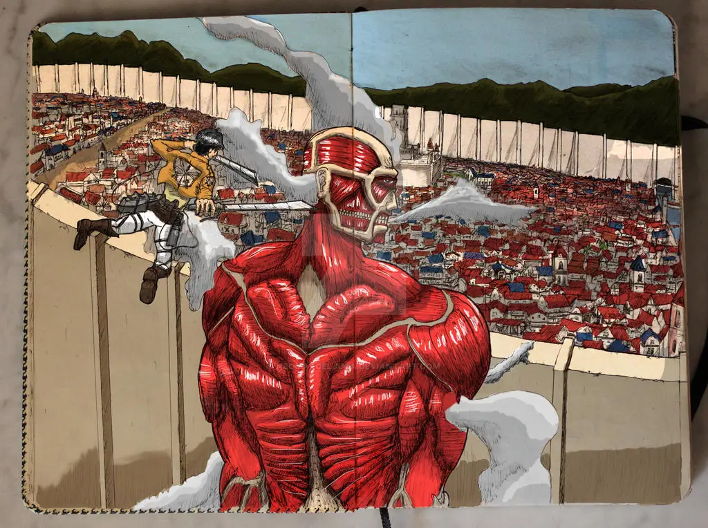 Gambar Colossal Titan di Attack on Titan