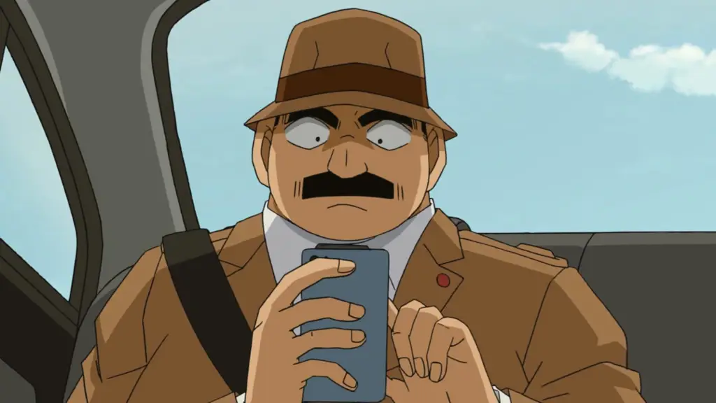 Cuplikan layar dari Detective Conan episode 396 yang menampilkan Conan sedang memecahkan suatu kasus