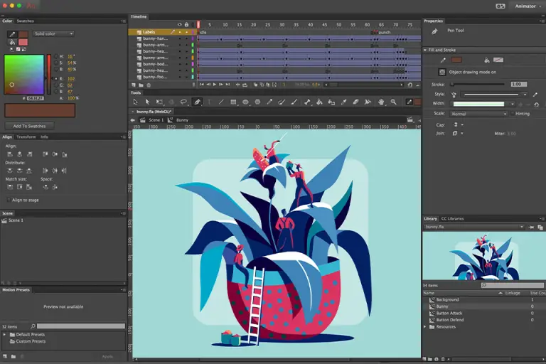 Contoh hasil akhir animasi Adobe Animate CC 15