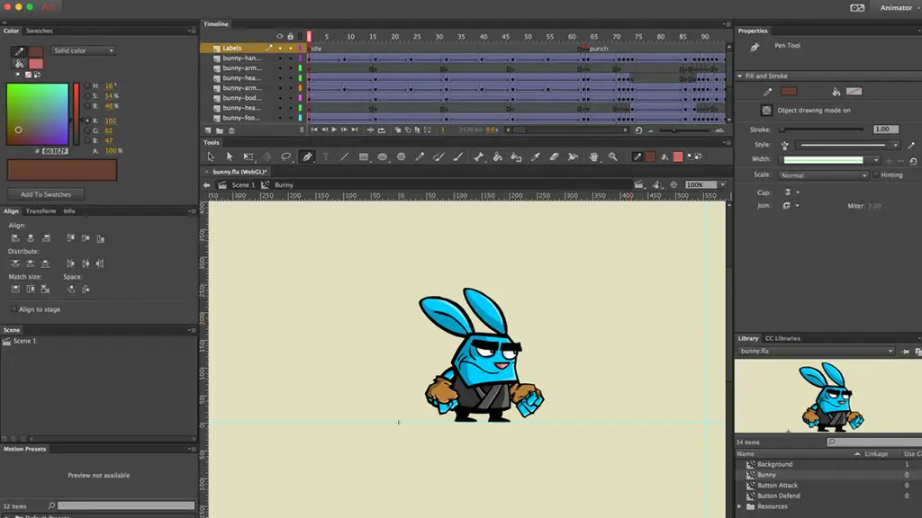 Contoh animasi Adobe Animate