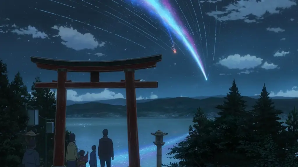 Adegan dari anime Your Name yang menunjukkan kekuatan Anime Kokoro