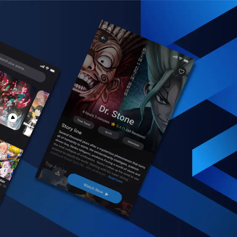 Contoh antarmuka aplikasi Anime TV APK Antarmuka aplikasi streaming anime