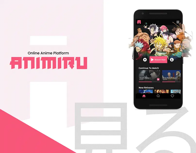 Contoh antarmuka aplikasi streaming anime Antarmuka aplikasi streaming anime