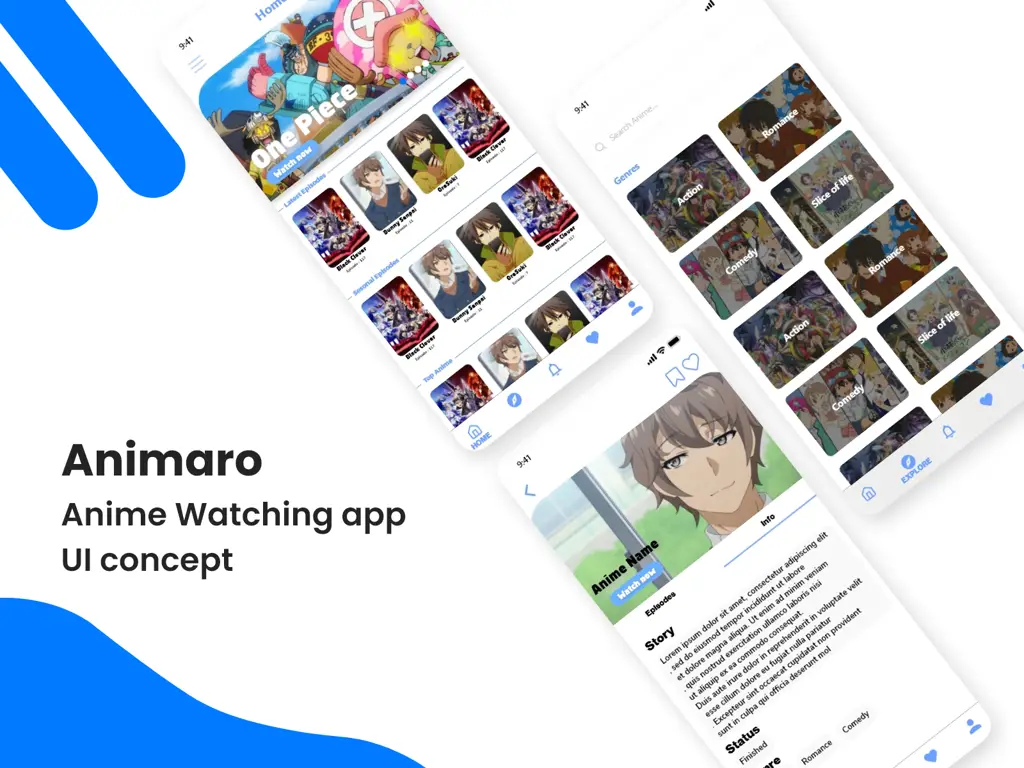 Antarmuka aplikasi streaming anime