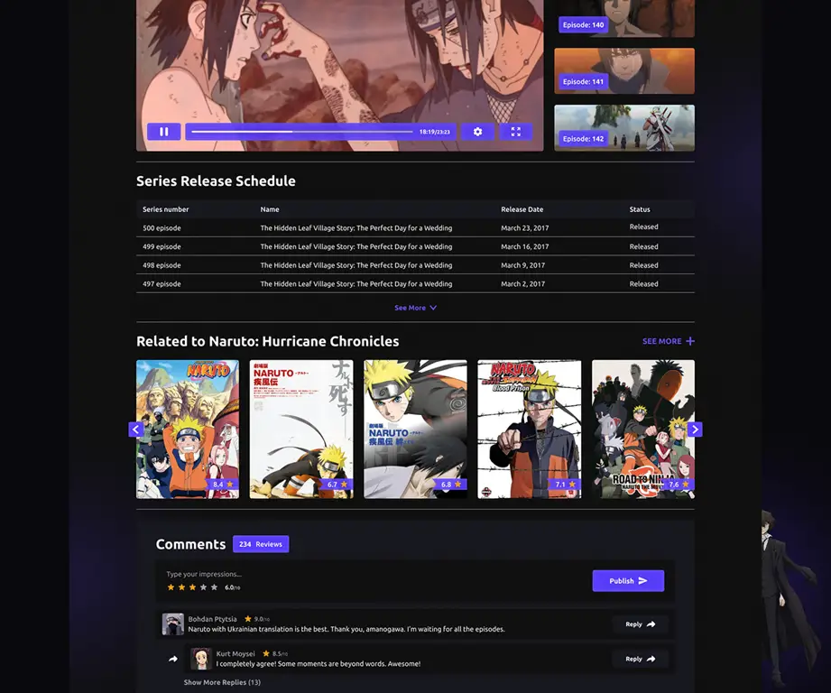 Antarmuka platform streaming anime