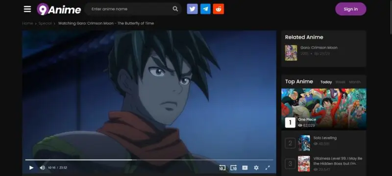 Antarmuka streaming anime