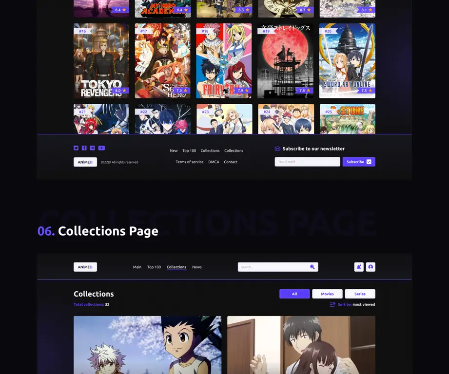 Gambar antarmuka platform streaming anime