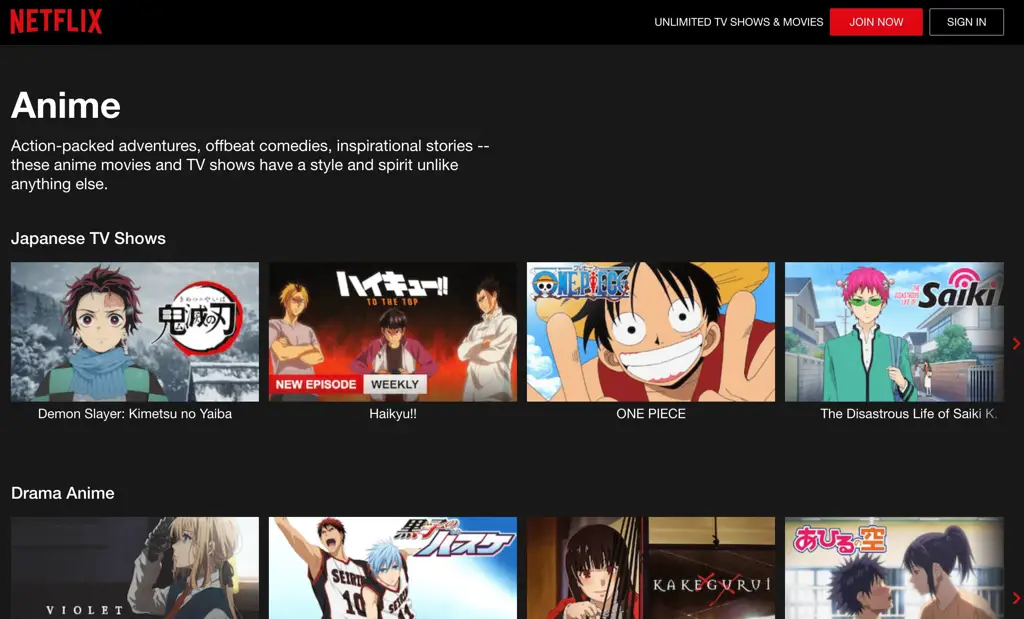 Antarmuka platform streaming anime