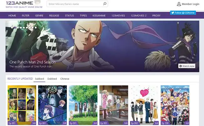 Antarmuka situs streaming anime