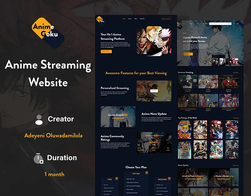 Gambar antarmuka situs streaming anime