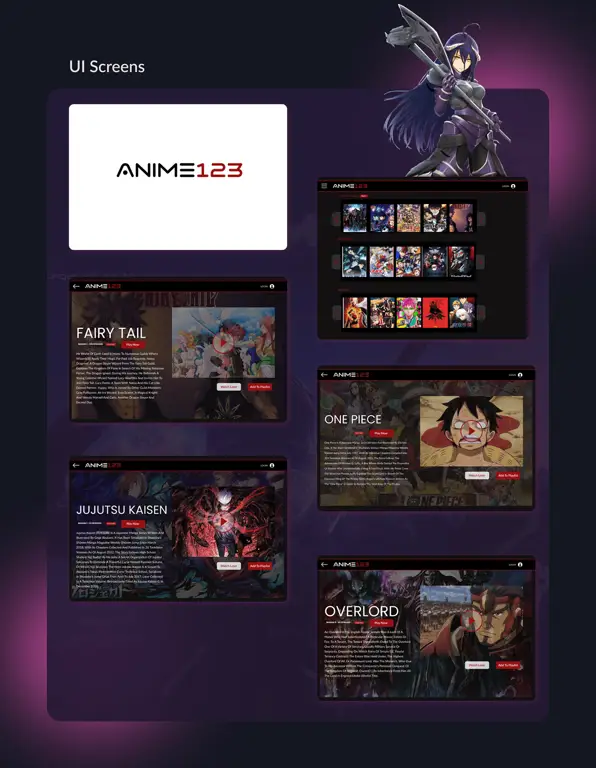 Contoh antarmuka situs streaming anime yang mudah digunakan Antarmuka situs streaming anime
