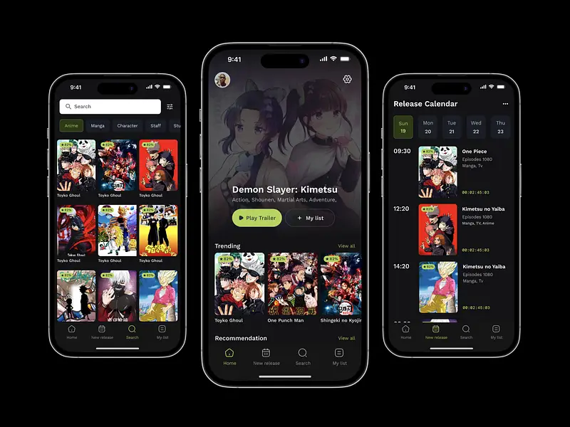 Antarmuka situs streaming anime