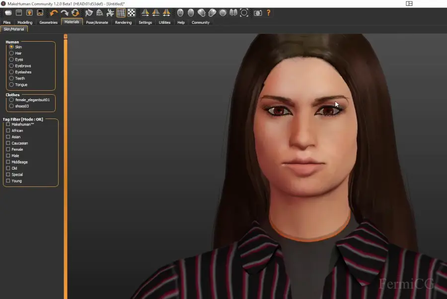 Antarmuka perangkat lunak animasi 3D seperti Maya atau Blender.