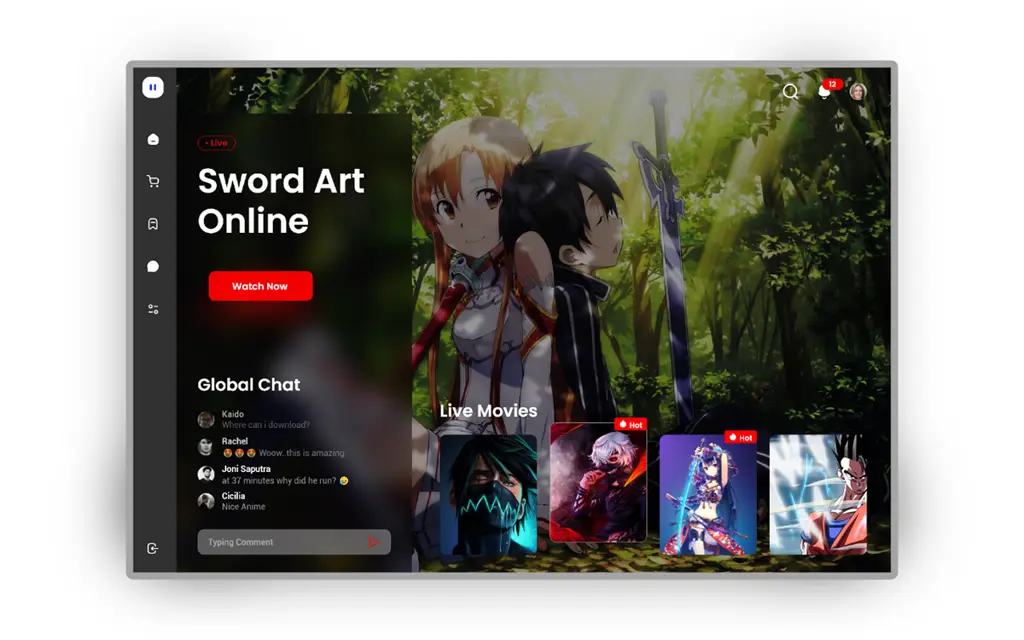 Antarmuka platform streaming anime