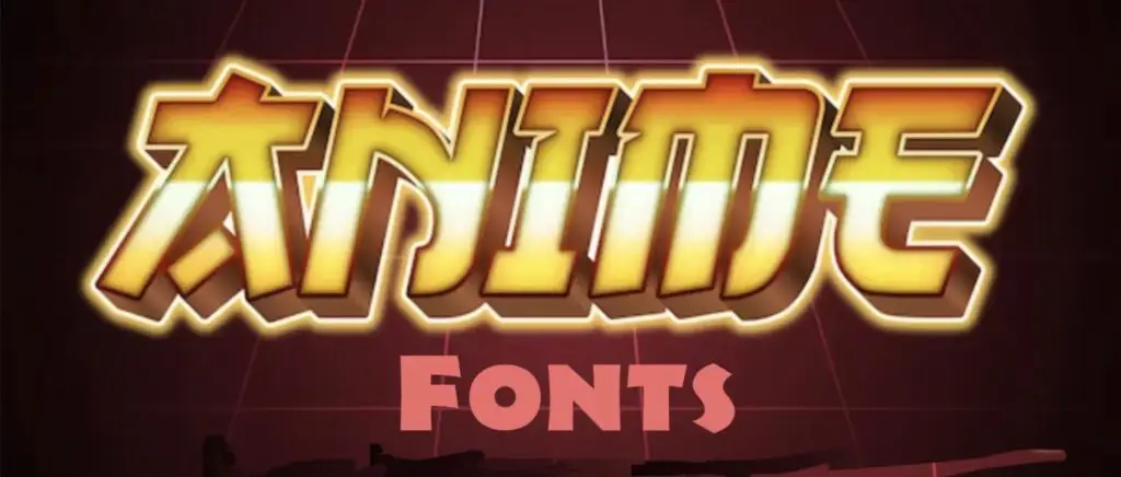 Desain font yang terinspirasi dari anime