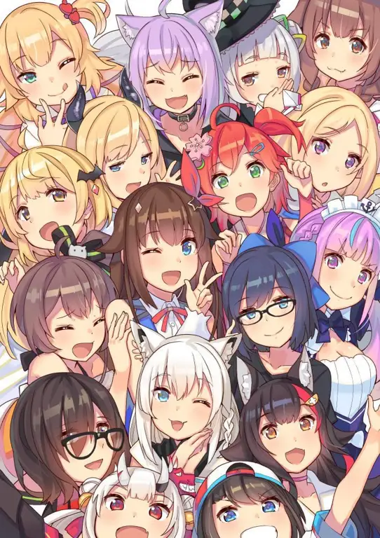 Gambar virtual youtuber yang sedang streaming